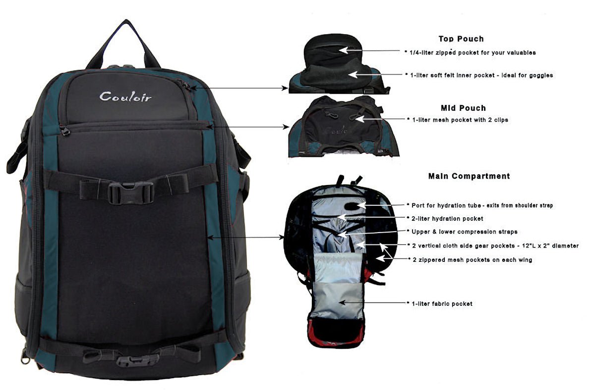 27 or 32 Liter Glide Ski Pack