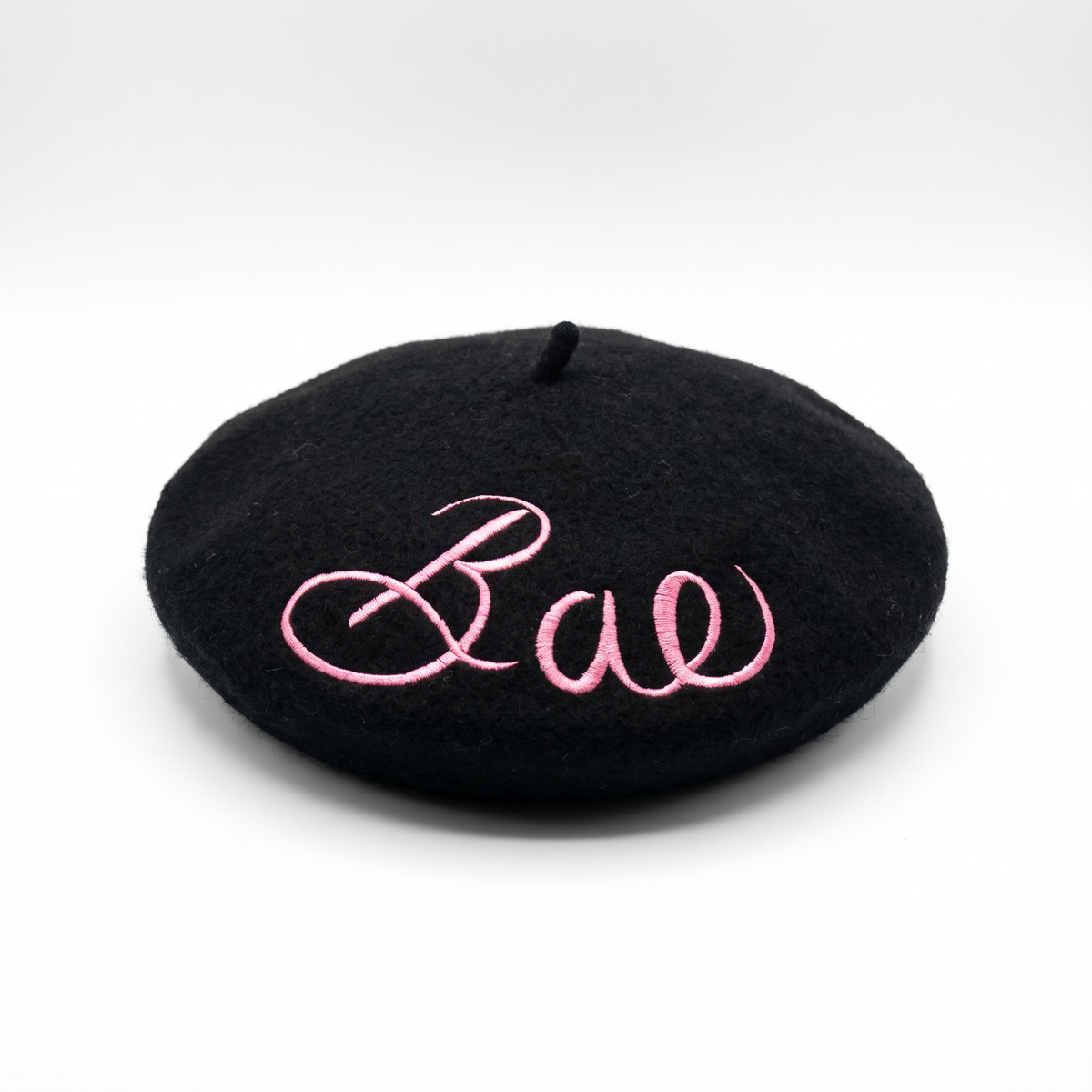 Bae Embroidered Beret in Black