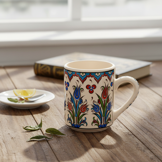 Handmade in Türkiye Ceramic Botanical Mugs - 9 Styles, Mix and Match