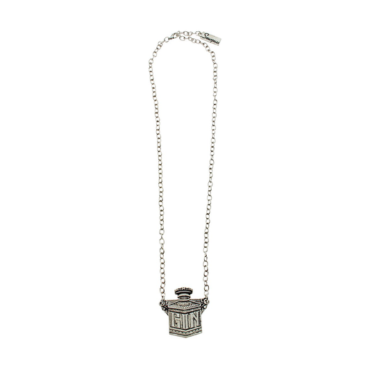 Sourpuss Gin Decanter Necklace | Retro Barware Inspired Jewelry for Cocktail Lovers