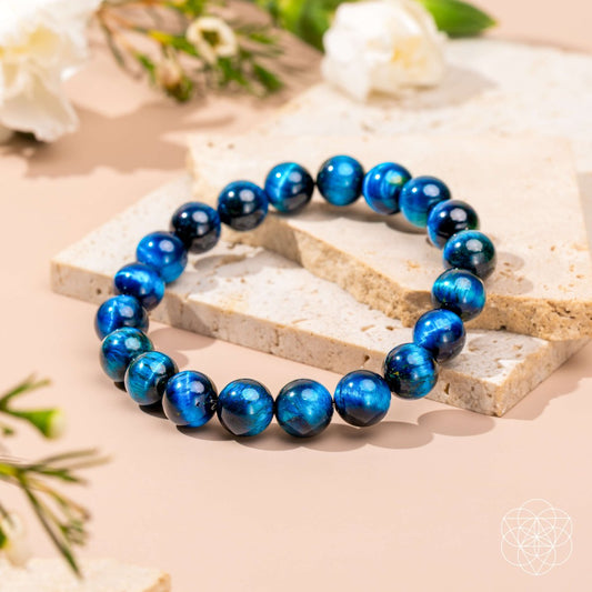 Hawk’s Focus – Royal Blue Tiger’s Eye Bracelet