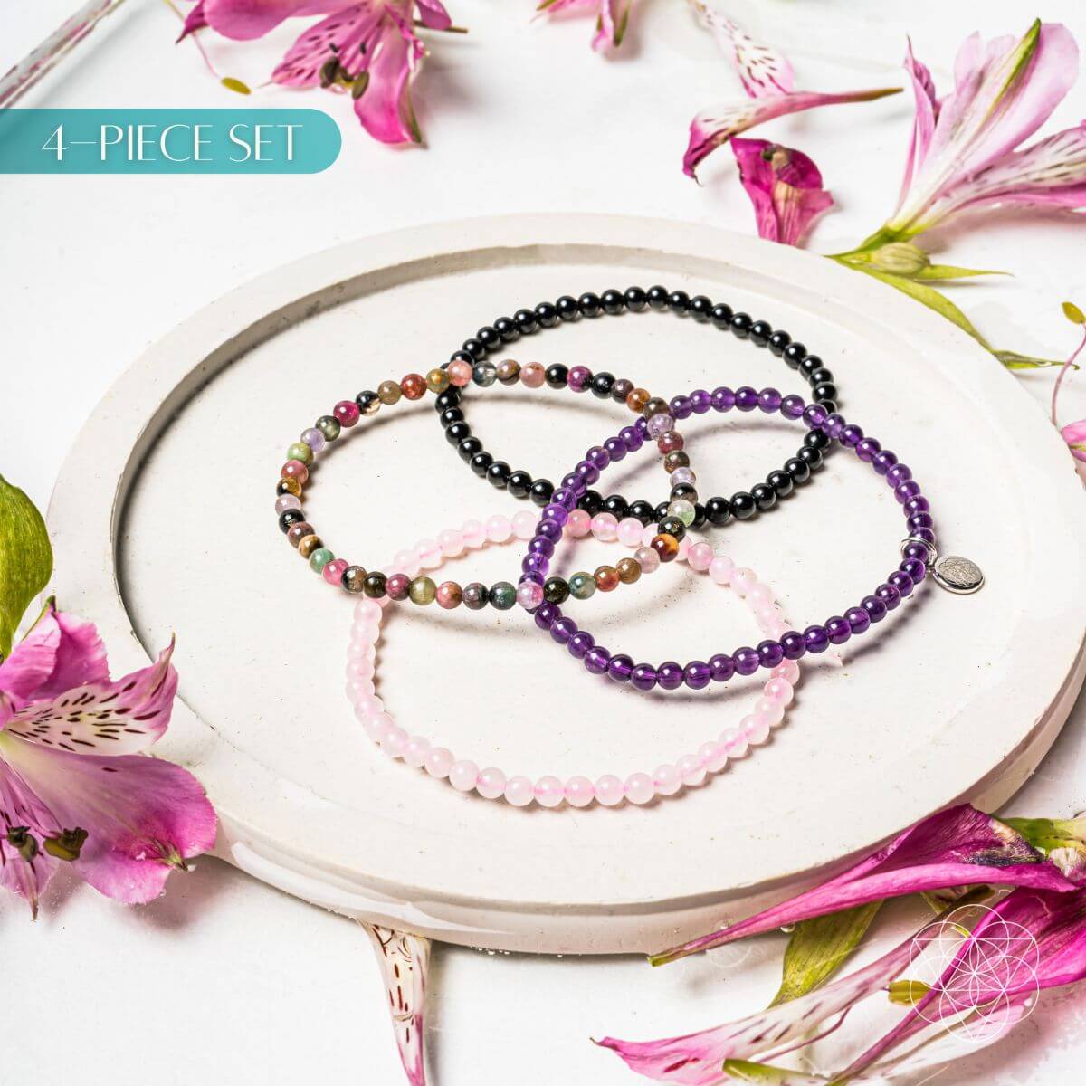 At Ease - Bracelet Set of 4 Crystals